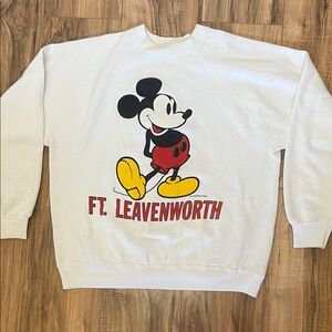 Vintage White Mickey Mouse Walt Disney World Sweater Sz L
